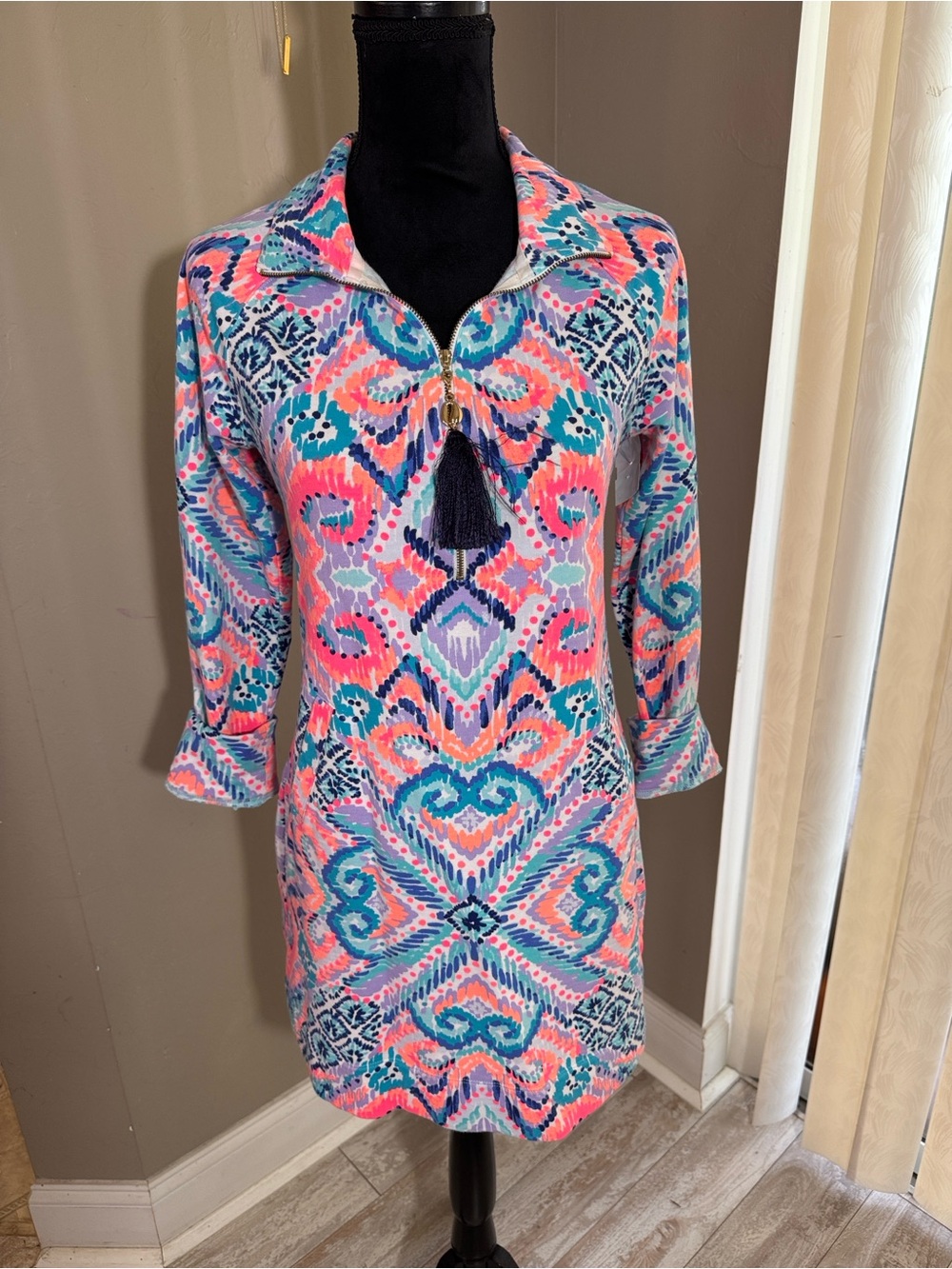 Lilly Pulitzer Pink & Turquoise Printed Swim Cover-Up Dress